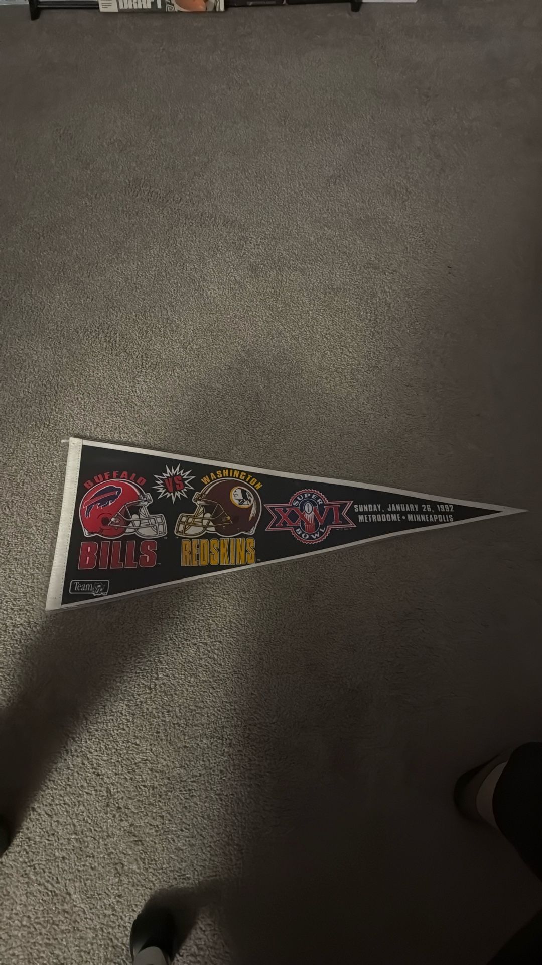 Buffalo Bills Vs Washington Redskins Super Bowl XXVI Pennant