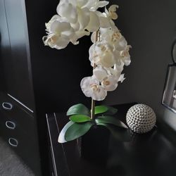 Black Vase With Flowers 