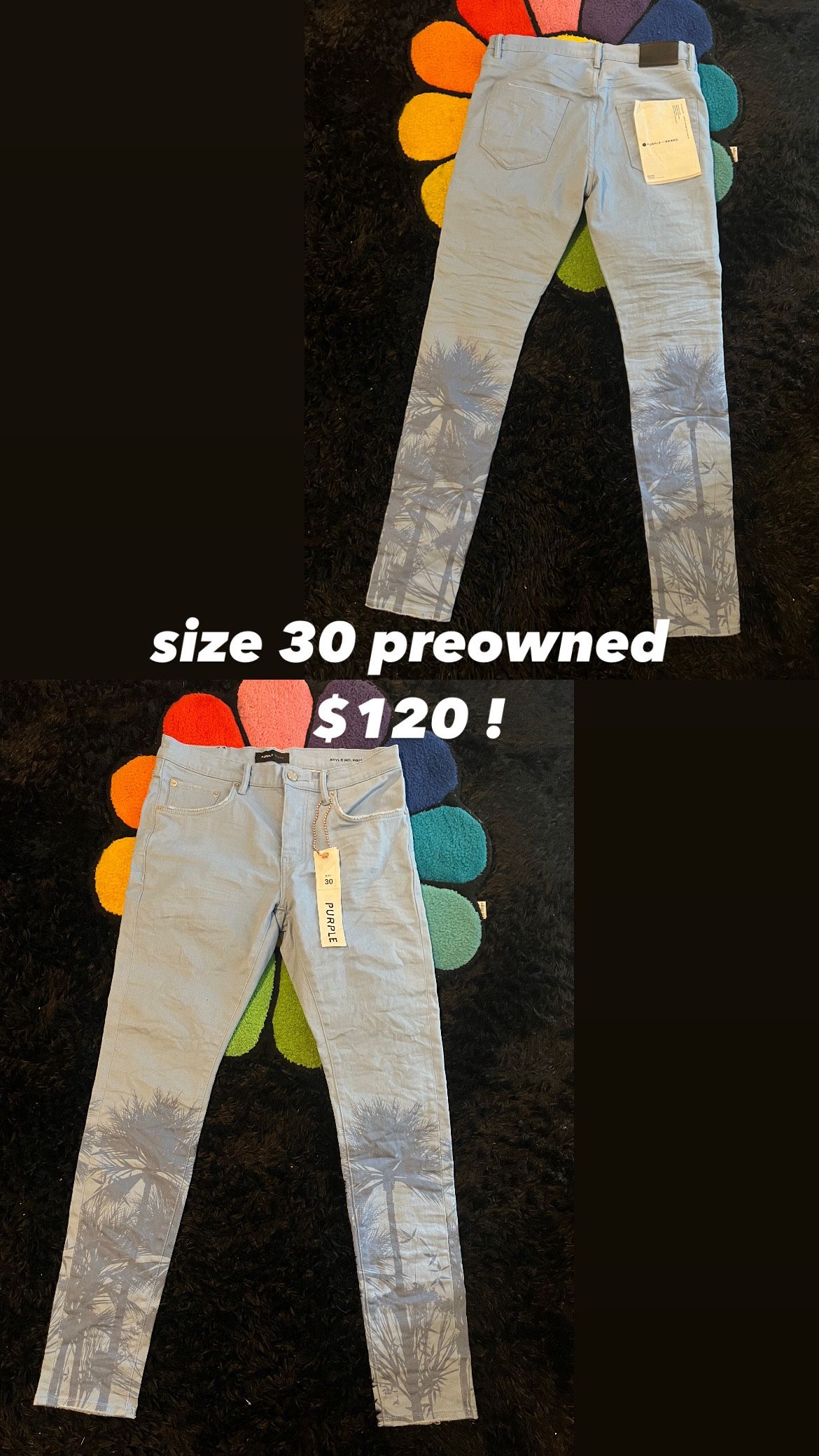 sky blue purple brand jeans