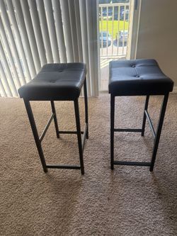 Black Leather Barstools