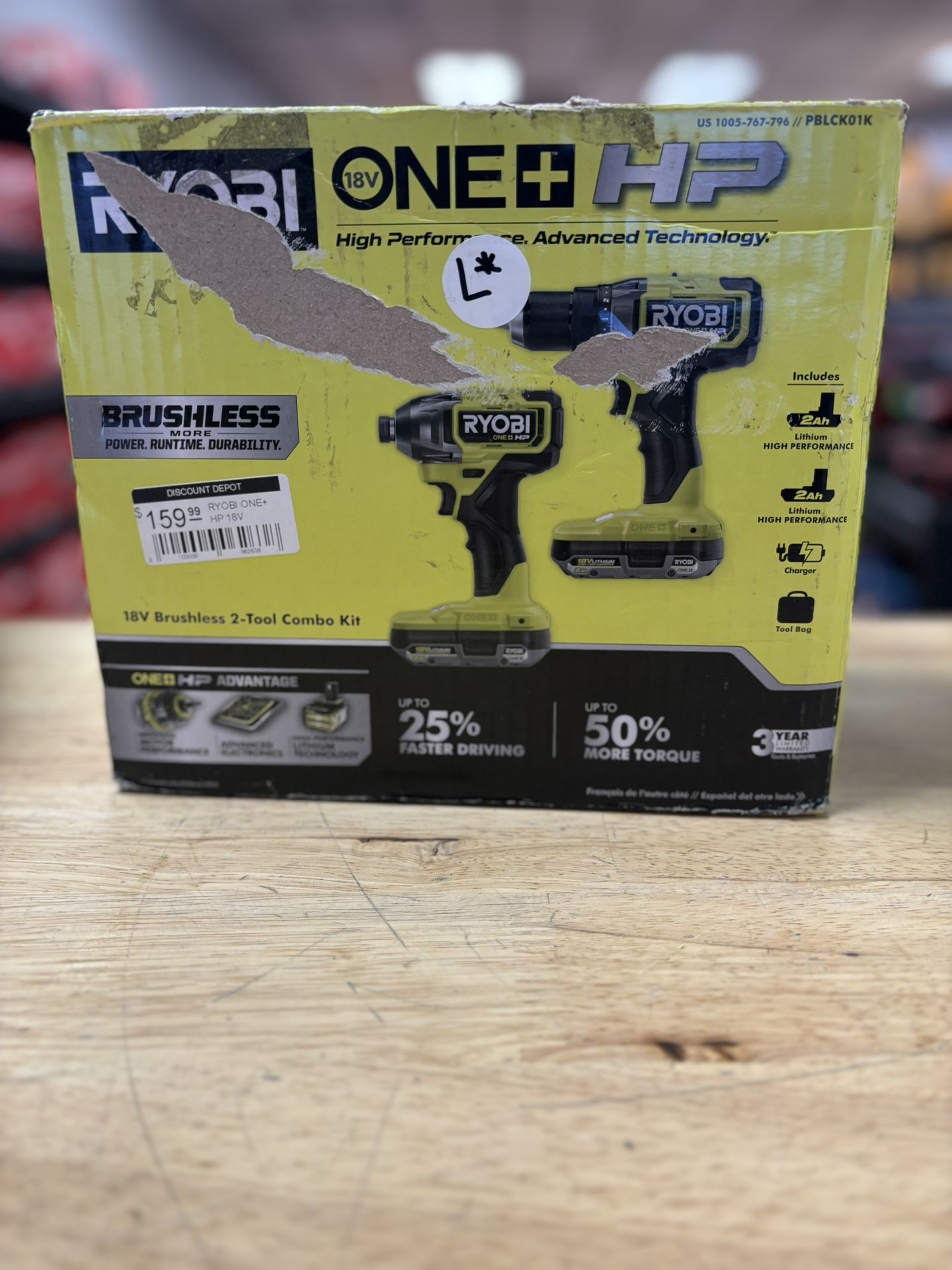 ONE+ HP 18V Brushless Cordless 1/2 in. Drill/Driver and Impact Driver Kit w/(2) 2.0 Ah Batteries, Charger, and Bag