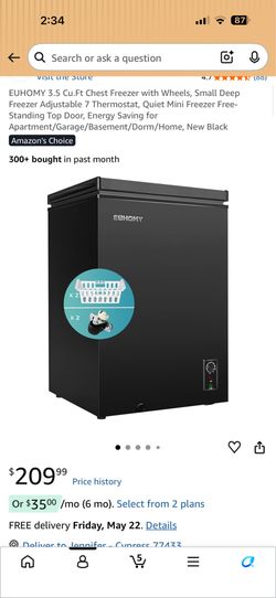 Deep freezer in box
