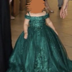 Emerald Green Toddler Elegant Dress Gown 