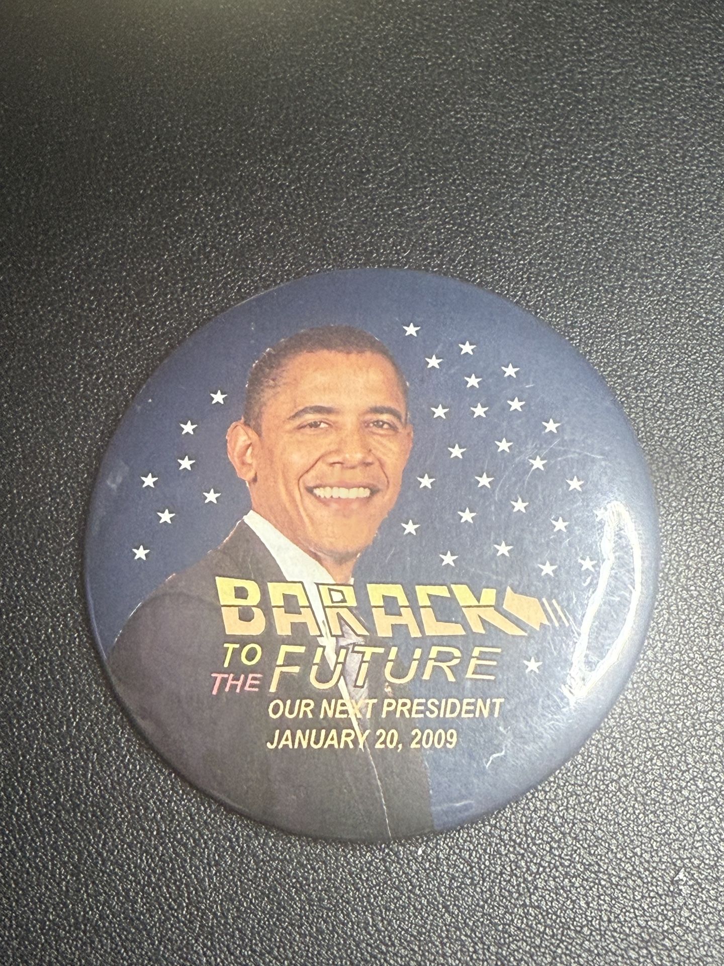 Barack Obama 2008 “Barack To The Future” Campaign Pinback Button, 3”