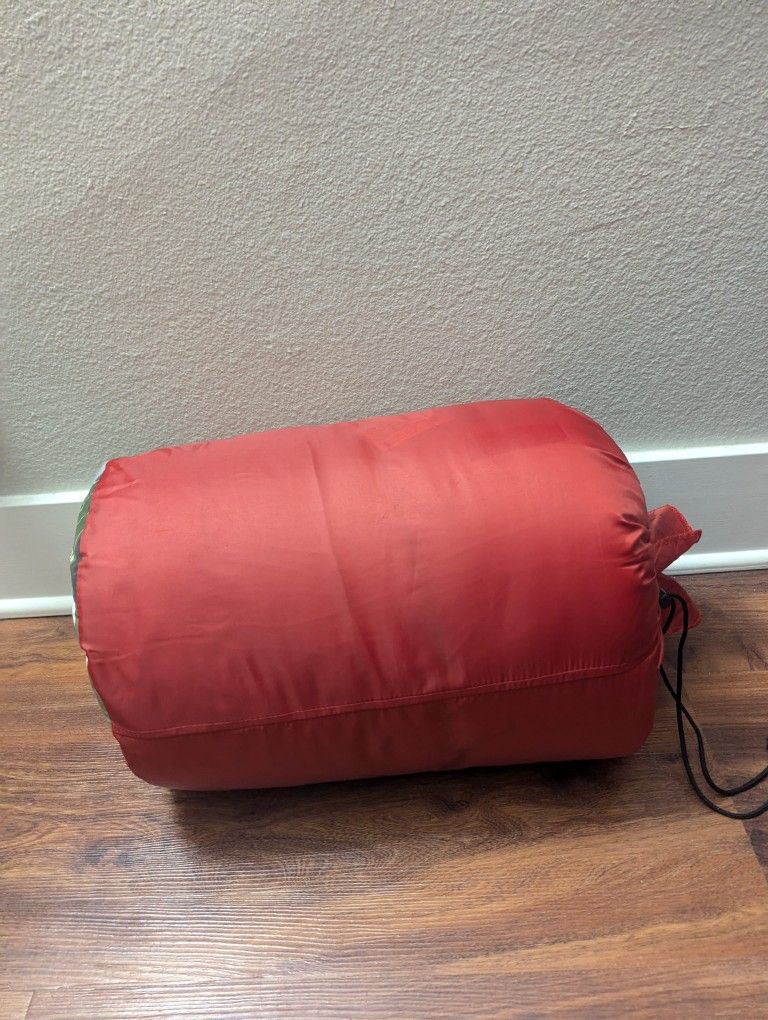Coleman 50-Degree Sleeping Bag n an air mattress