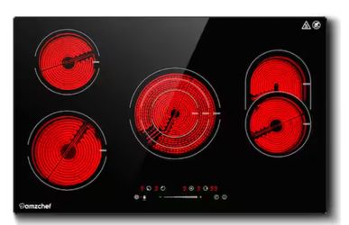 amzchef 30 in. Built-In Electric Cooktop in Black With 4 Burners, 9 Heating Level, Timer and Safety Lock, Sensor Touch Control