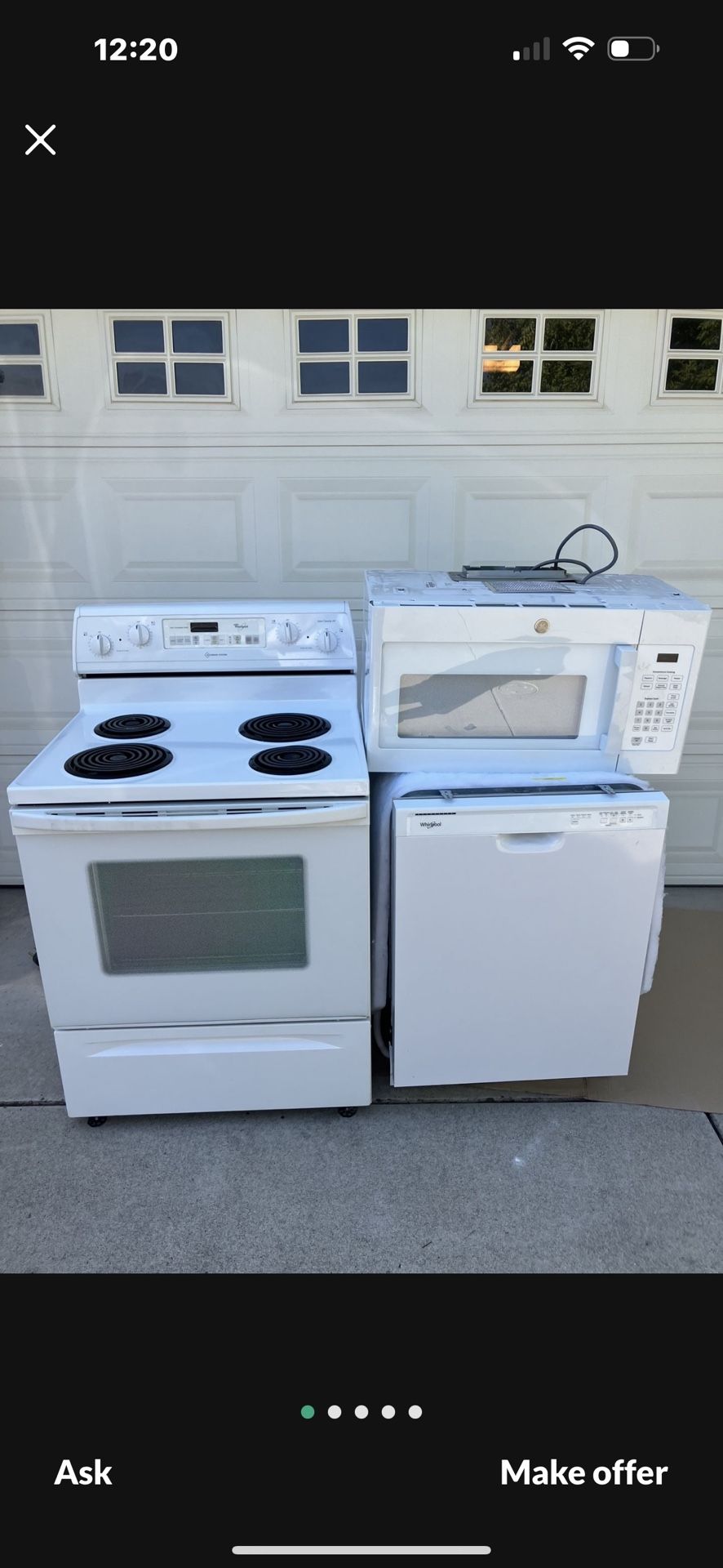 Electric Stove, Over The Range Microwave, and dishwasher