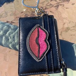 Victoria Secret Glitter Lips Card Slot Mini Wallet