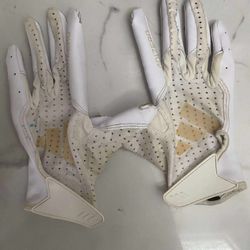ADIDAS ADIZERO 14 JUICY SPEED RECEIVER FOOTBALL White GLOVES, ADULT MEDIUM