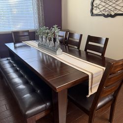 Dining Table With Chairs/Bench 