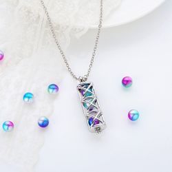 Color Pearl Cage Rainbow Bridge Diy Pendant Necklace