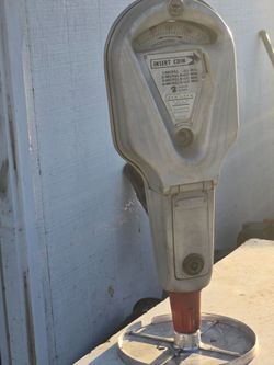Vintage Nickel Parking Meter with Base