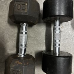 2 20 Lb Dumbbells 