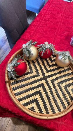 Christmas red gold server ornaments hand made each $15 or $40 x 4