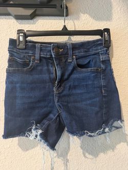 Women's American Eagle Distressed Blue Jean Denim Cutoff Shorts Size 00