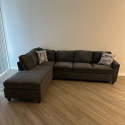 Grey Chenille Sofa Couch Sectional 🛋 Modern Reversible 