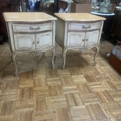 Vintage French Nightstands Solid Wood 25 By 20 By 16