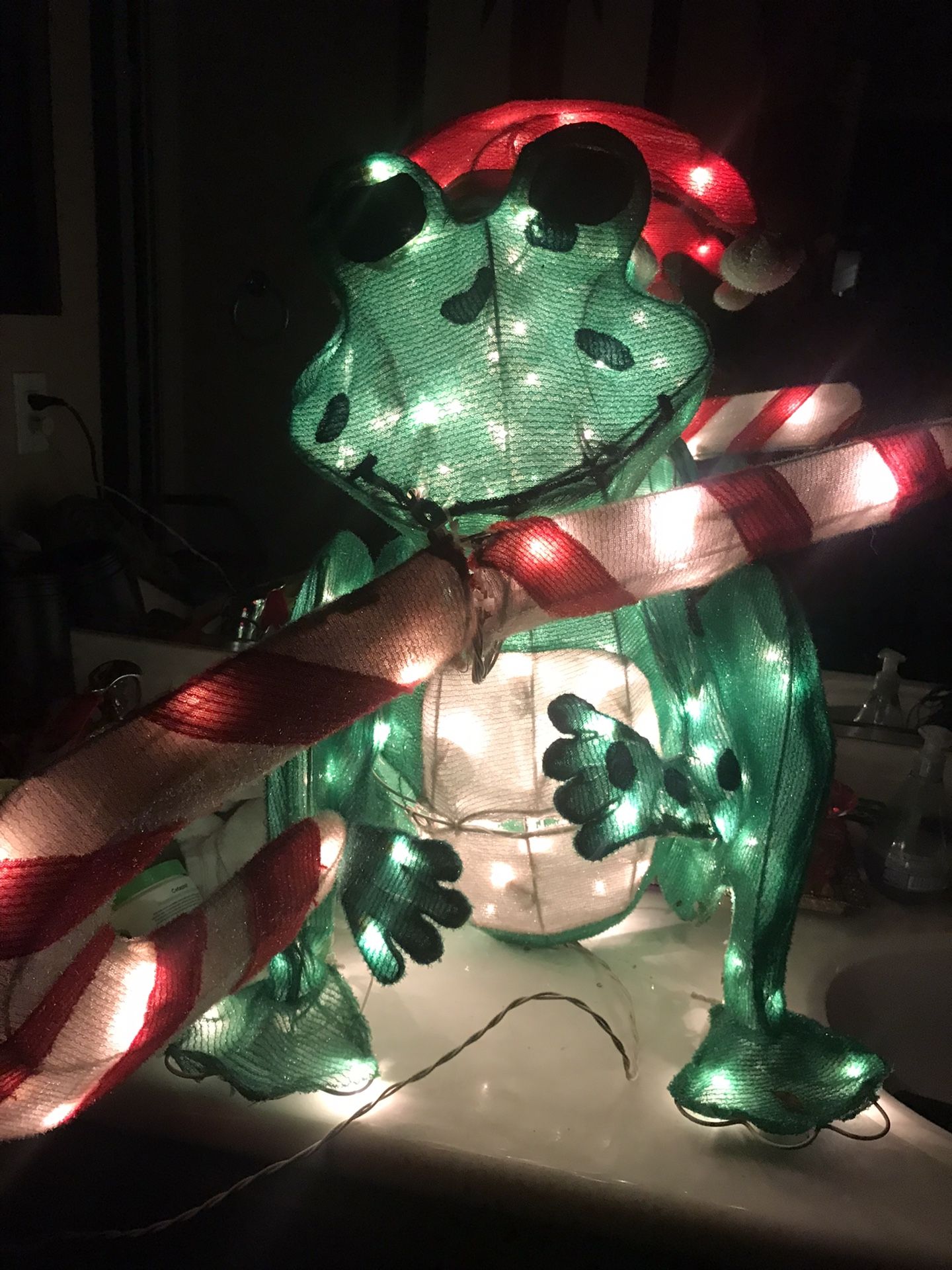 Christmas Pre Lit Frog Decoration
