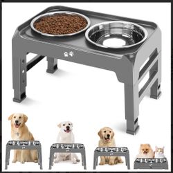 Pet Bowls Adjustable Elevated 