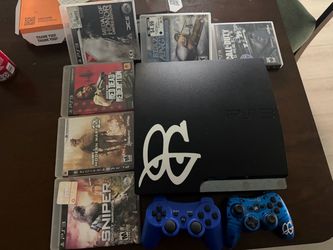 PS3 Slim Console Bundle with 2 Controllers and 6 Games