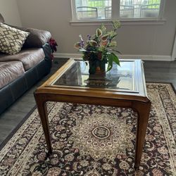 Glass Top Wooden Coffee Table 