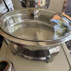 Professional Stainless Steel Chafing Dish Set - Glass Lids