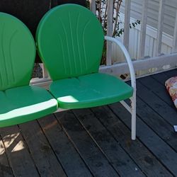 Green Metal Chairs Set