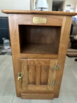 Set the of solid oak end tables