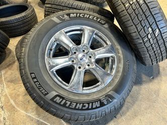 👨🏻🔧FREE INSTALL 4x 18" FORD F-150 PICKUP OEM CHROME F150 WHEELS RIMS Michelin AT 265/70/18 98%