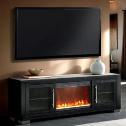 Brand New Black 72' Inch TV Stand w Electric Fireplace