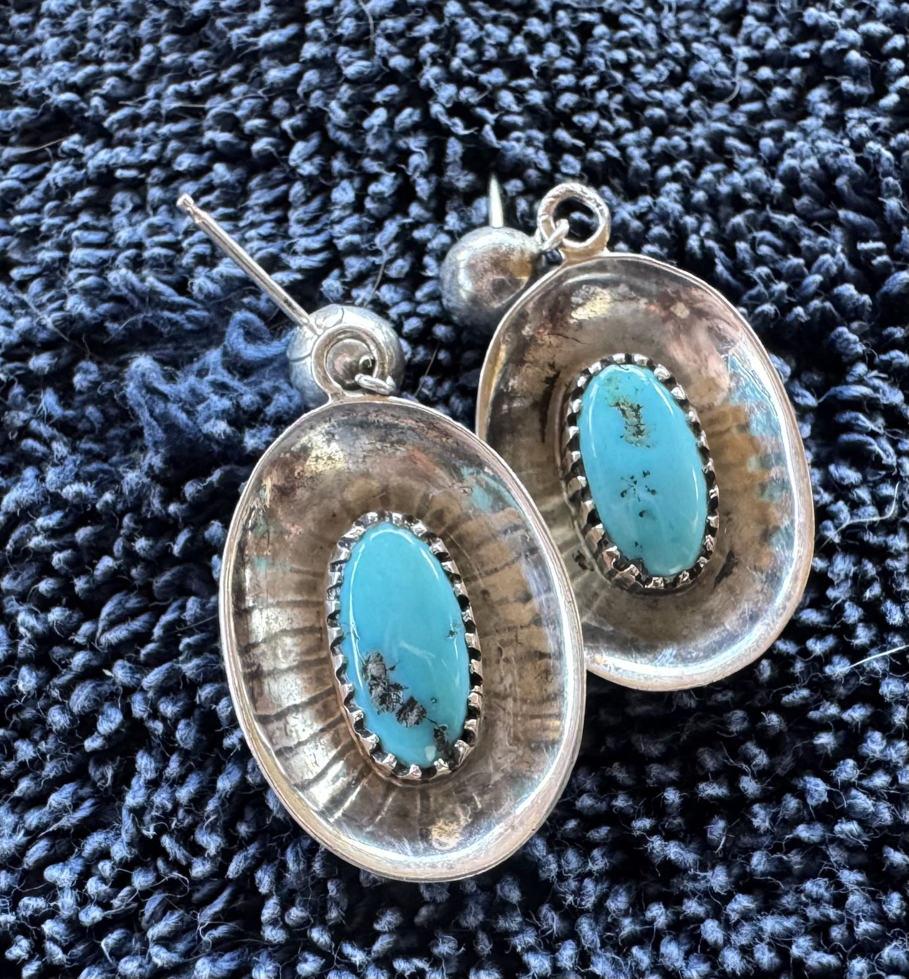 Turquoise And Silver Earrings