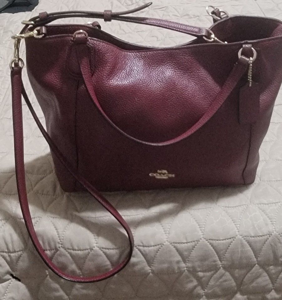 Coach Edie Shoulder Bag Burgundy NWOT