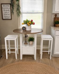 Drop-Leaf Table & Stool Set