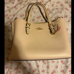 white coach mollie tote 25 bag