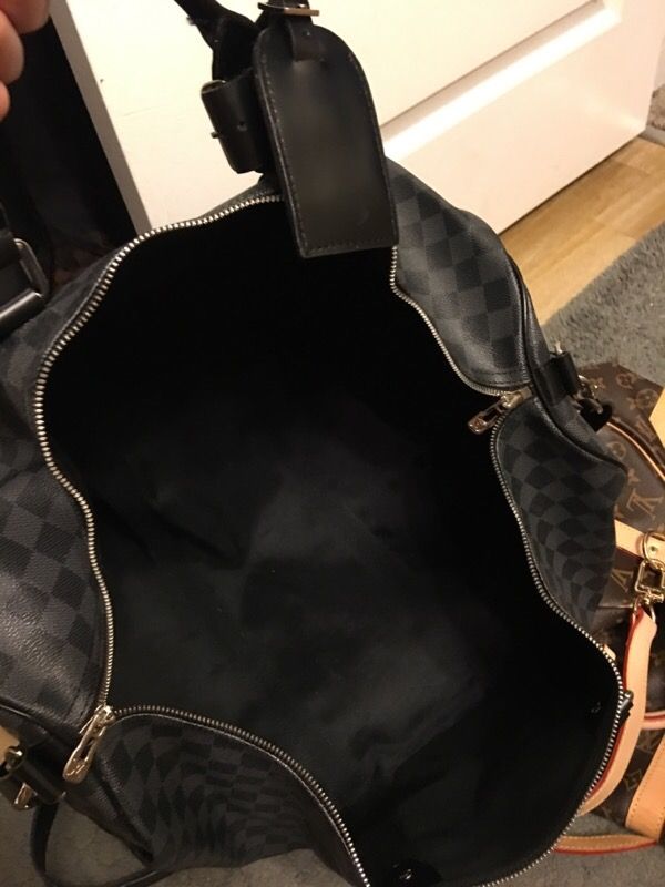 LV black monogram duffle