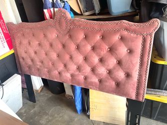 Pink Velvet Tufted Upholstered Headboard