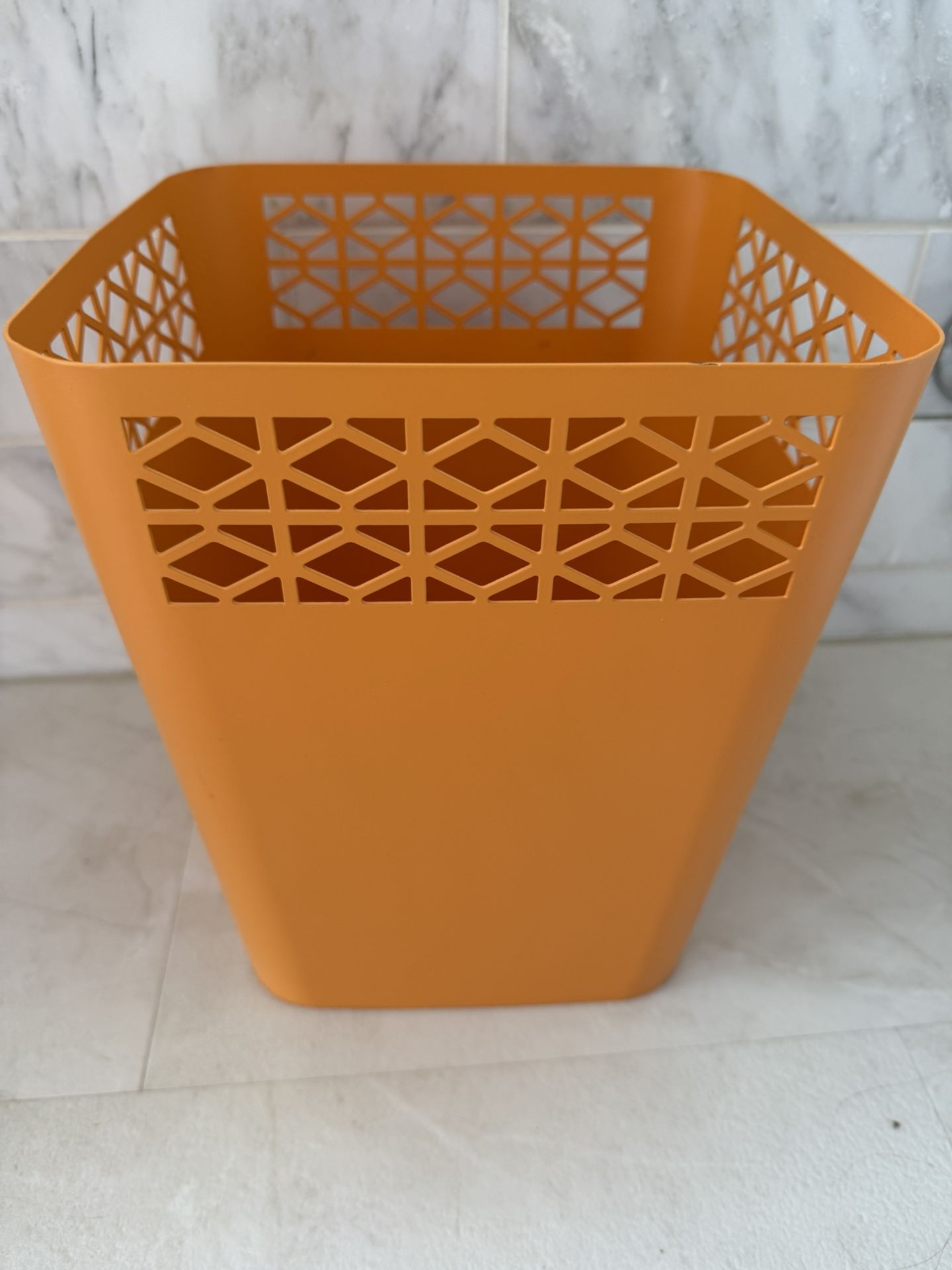 Orange Mid Century Modern Trash Can