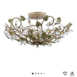 Crystorama Josie 5 Light Champagne Green Tea Semi Flush Mount