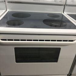White Glass Top Stove 