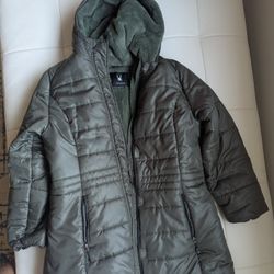 Spyder Yara Hooded Puffer Parka Jacket – Tea Leaf Green – XL