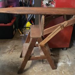 Vintage Wood Ironing Board Step Stool Chair Combo 3 in 1
