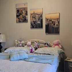 Bed Queen with mattress as new. It was only used for two months. 