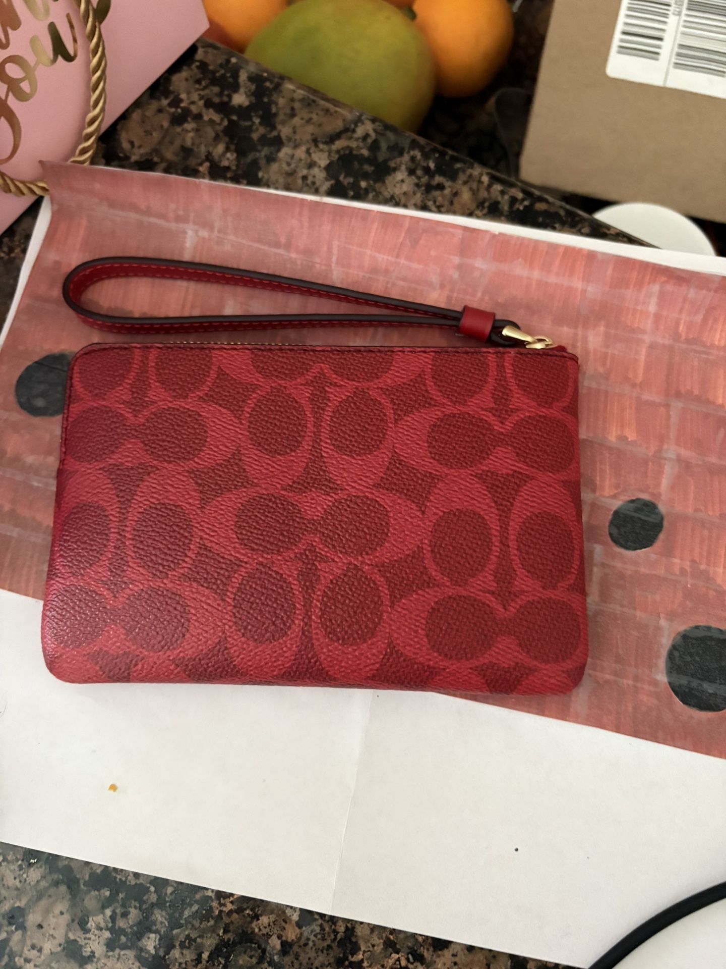 Coach Wrist Wallet Red 