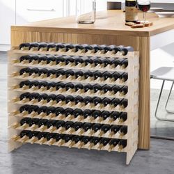 Stackable Modular Wine Rack 96 Bottles Freestanding Wine Bottle Holder 8-Tier 