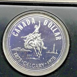 Vintage 1975 Canadian Calgary Silver Dollar Proof Commemorative