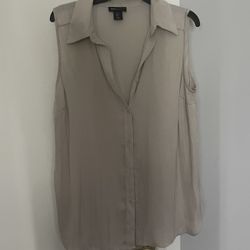 Button Down Sleeveless Blouse 