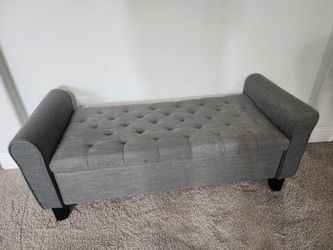 Grey Storage bench ottoman 52"Lx20"H x20"W