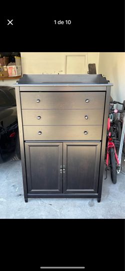 Black storage cabinet