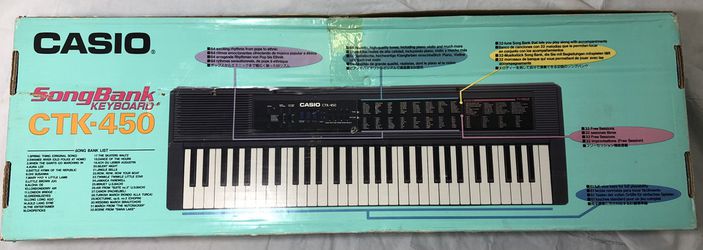Indtægter overlap fad Retro CASIO SongBank KeyBoard CTK-450 Synthesizer 61 Key Piano Music Song  Bank 90s Speakers Heavy Metal Beats Electronic Musical Instrument for Sale  in Lakeside, CA - OfferUp