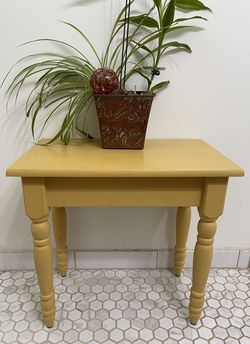 Yellow Accent Table - Wooden
